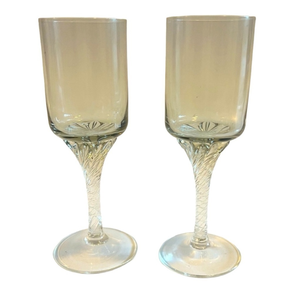 Roberta Gray by TOSCANY cordial shot glasses with light tint of green/grey
